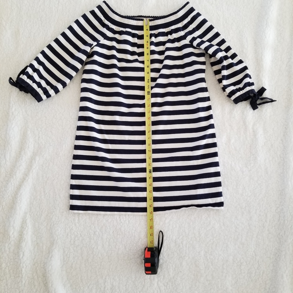J. CREW Off the Shoulder Striped Cotton Mini Dress Size L - Picture 9 of 14